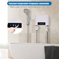 EUNEWR elektromos átfolyós vízmelegítő zuhanyszett, 220V, 3500W, 30-52°C - fehér 6