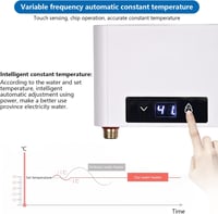 EUNEWR elektromos átfolyós vízmelegítő zuhanyszett, 220V, 3500W, 30-52°C - fehér 8