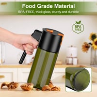 Euqvunn 2 v 1 olejový rozprašovač 500 ml, sklenený dávkovač oleja a sprejová fľaša so štetcom na olivový olej, teplovzdušnú fritézu a gril, čierny 6