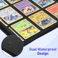 Album pentru cărți de colecție Euqvunn, 24 de pagini, 432 de buzunare, album de colectare cu sloturi pe ambele fețe pentru carduri Pokémon, MTG și carduri sportive, negru 6