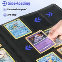 Album pentru cărți de colecție Euqvunn, 24 de pagini, 432 de buzunare, album de colectare cu sloturi pe ambele fețe pentru carduri Pokémon, MTG și carduri sportive, negru 5