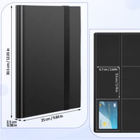 Album pentru cărți de colecție Euqvunn, 24 de pagini, 432 de buzunare, album de colectare cu sloturi pe ambele fețe pentru carduri Pokémon, MTG și carduri sportive, negru 2