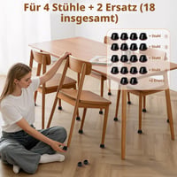 Euqvunn Capace Rotunde pentru Picioare de Scaun, set de 18 bucăți, Protecții TPE cu Pâslă pentru Picioare de Scaun, Protecție Anti-zgârieturi pentru Mobilier pe Podele din Lemn, Negru, 15-25 mm 7