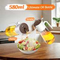 Euqvunn rozprašovač na olej 580 ml, 2 v 1 dávkovač a sprej na olej do kuchyne, jemný rozprašovač, odolný voči upchatiu, na olivový olej a teplovzdušnú fritézu 2