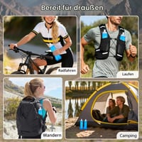Set 2 bidoane pliabile Euqvunn, fără BPA, sticle flexibile reutilizabile 500 ml, cu capac etanș, pentru alergare, drumeții, camping 8