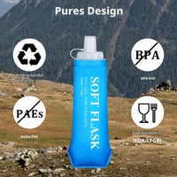 Set 2 bidoane pliabile Euqvunn, fără BPA, sticle flexibile reutilizabile 500 ml, cu capac etanș, pentru alergare, drumeții, camping 7