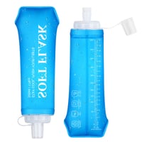 Set 2 bidoane pliabile Euqvunn, fără BPA, sticle flexibile reutilizabile 500 ml, cu capac etanș, pentru alergare, drumeții, camping 1
