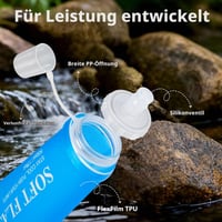 Set 2 bidoane pliabile Euqvunn, fără BPA, sticle flexibile reutilizabile 500 ml, cu capac etanș, pentru alergare, drumeții, camping 2