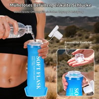 Set 2 bidoane pliabile Euqvunn, fără BPA, sticle flexibile reutilizabile 500 ml, cu capac etanș, pentru alergare, drumeții, camping 5
