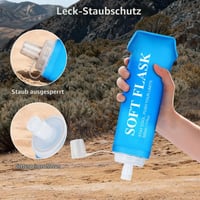 Set 2 bidoane pliabile Euqvunn, fără BPA, sticle flexibile reutilizabile 500 ml, cu capac etanș, pentru alergare, drumeții, camping 6