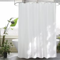 EurCross fehér zuhanyfüggöny 200x180 cm vízálló, penészálló, mosható fürdőszobai függöny 14 gyűrűvel 1