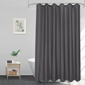 EurCross tamnosiva zavjesa za tuš 180x160 cm, vodootporna tkanina, periva, brzosušeća, otporna na plijesan, s 12 prstenova