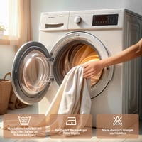 EurCross zavjesa za tuš 100x200 cm, boje pijeska, vodootporna tkanina, uska, otporna na plijesan, brzo se suši, periva, sa 7 prstenova 6