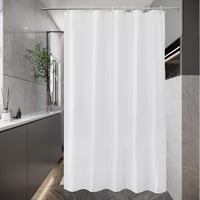 EurCross zavjesa za tuš 120x200 cm za kupaonicu, bijela, uska, otporna na plijesan, vodootporna, periva, tekstilna, s 8 prstenova 1