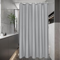 Függönyvarázs: 1m hajlítható mennyezeti sín + 2 db horog + 120×200 zuhanyfüggöny + 140×175 fényáteresztő 4
