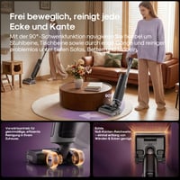 Akumulátorový tyčový vysávač na mokré a suché vysávanie EUREKA FloorShine 830 na tvrdé podlahy, sací výkon 24 000 Pa, samočistenie, sušenie horúcim vzduchom pri 75 °C, Anti-Tangle 3.0, sklápanie do 180°, výdrž 60 minút 5