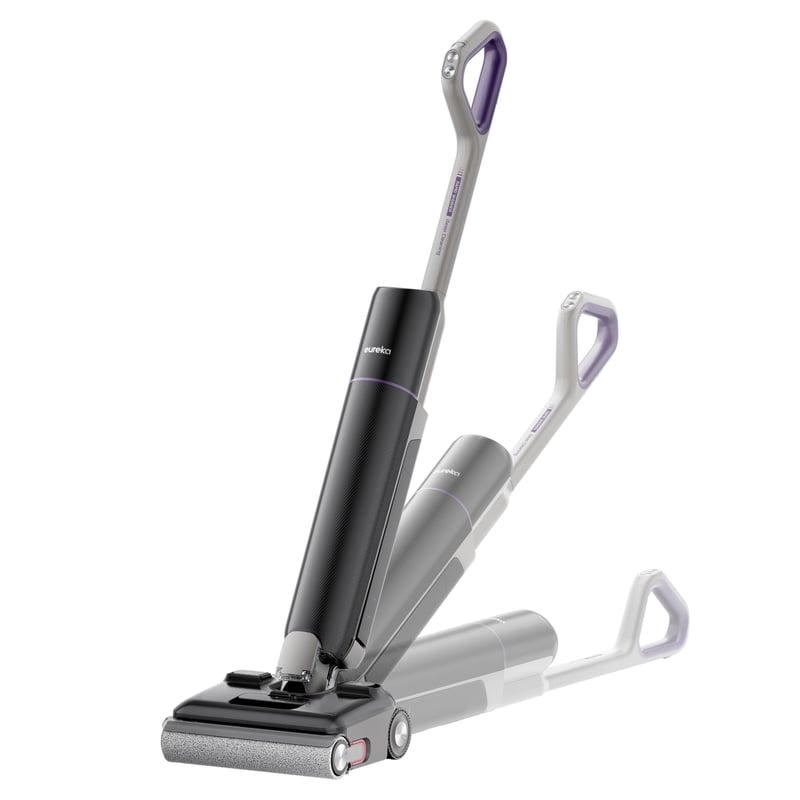Akumulátorový tyčový vysávač na mokré a suché vysávanie EUREKA FloorShine 830 na tvrdé podlahy, sací výkon 24 000 Pa, samočistenie, sušenie horúcim vzduchom pri 75 °C, Anti-Tangle 3.0, sklápanie do 180°, výdrž 60 minút