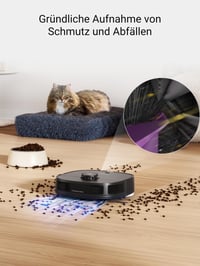 Robotický vysávač EUREKA J12 Ultra s funkciou mopovania, automatickou stanicou (vyprázdňovanie, umývanie, sušenie), sacím výkonom 5000 Pa, rotujúcim mopom, duálnou LiDAR navigáciou a 3D rozpoznávaním prekážok 6