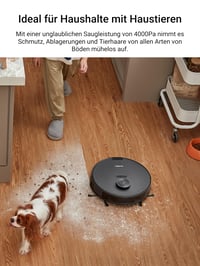 Aspirator Robot EUREKA NERE10s cu Funcție de Mop și Stație de Golire Automată, 4000 Pa, Navigație LiDAR, Autonomie 180 minute, WiFi și Control prin Aplicație 7