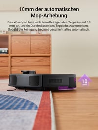 Aspirator Robot EUREKA NERE10s cu Funcție de Mop și Stație de Golire Automată, 4000 Pa, Navigație LiDAR, Autonomie 180 minute, WiFi și Control prin Aplicație 4