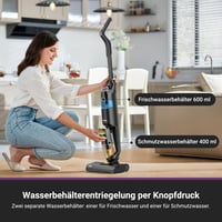 EUREKA NEW400 Bezdrôtový tyčový vysávač na mokré a suché vysávanie, so samočistiacou kefou, dvojnádržovým dizajnom a ľahkou konštrukciou 7