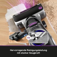 Aspirator și mop fără fir Eureka RapidWash NEW630, înclinare la 170°, uscare cu aer cald la 60°C, putere de aspirare 21600 Pa, autonomie 38 de minute, autocurățare, afișaj LED 6