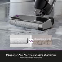 Aspirator și mop fără fir Eureka RapidWash NEW630, înclinare la 170°, uscare cu aer cald la 60°C, putere de aspirare 21600 Pa, autonomie 38 de minute, autocurățare, afișaj LED 3