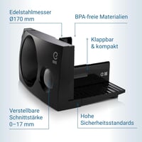 EUREL RS42 elektromos kenyérszeletelő, összecsukható, 170 mm, rozsdamentes penge - Black Rs42 2