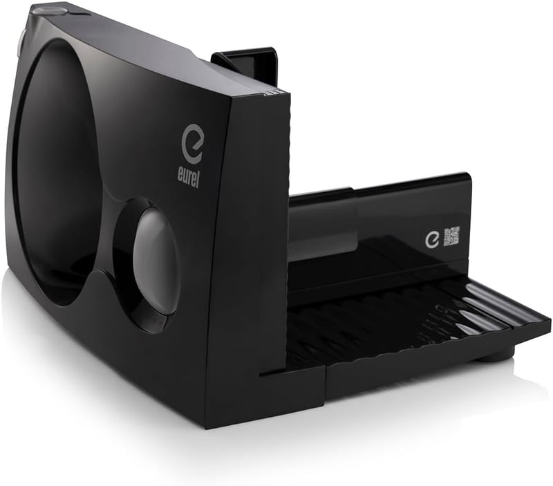 EUREL RS42 elektromos kenyérszeletelő, összecsukható, 170 mm, rozsdamentes penge - Black Rs42