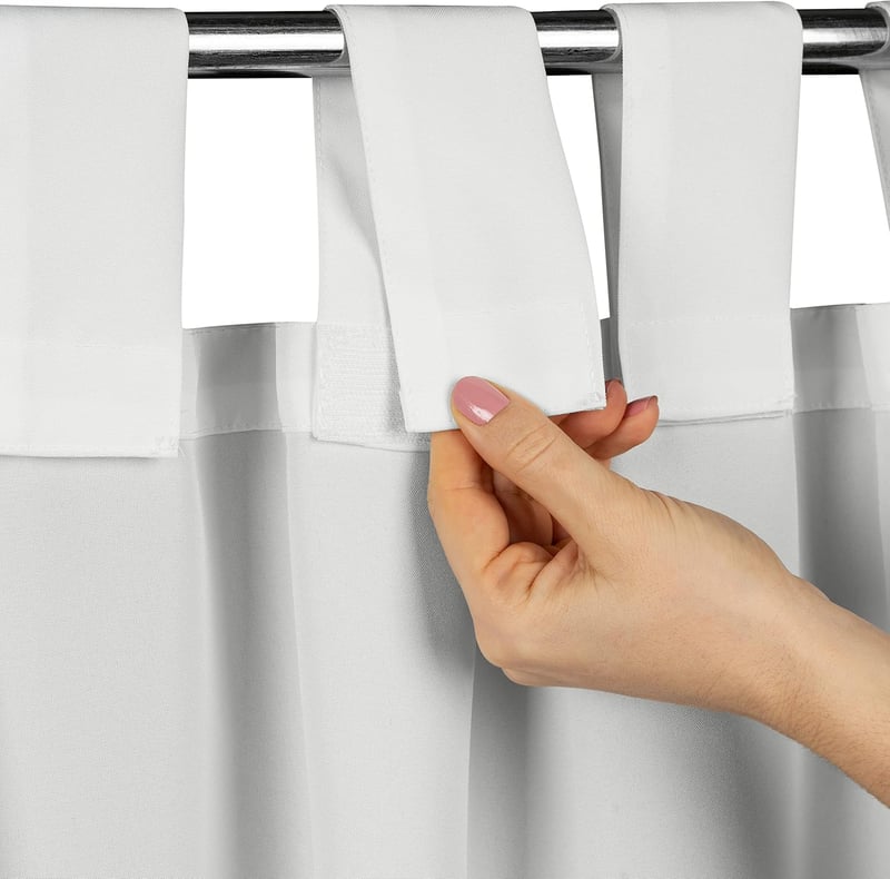 Eurofirany kültéri függöny hurokkal, UV védelemmel, 260x155 cm, fehér - H260 x B155 cm (1er Pack), White, Velcro loops