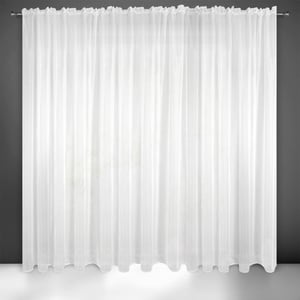 Eurofirany LUCY prozirna zavjesa od voala s trakom za nabiranje, 400x250 cm, bijela, 1 komad - Spavaća soba, dnevni boravak, kuhinja