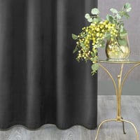 Eurofirany ROSA bársonyos függöny fodros szalaggal 140x270cm fekete - H270 x B140 cm (1er Pack), Black, Ruffle tape 7