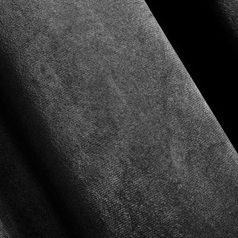 Eurofirany ROSA bársonyos függöny fodros szalaggal 140x270cm fekete - H270 x B140 cm (1er Pack), Black, Ruffle tape