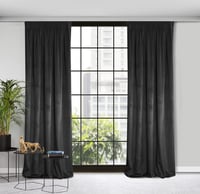 Eurofirany ROSA bársonyos függöny fodros szalaggal 140x270cm fekete - H270 x B140 cm (1er Pack), Black, Ruffle tape 6