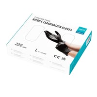 EUROPAPA 200 db Nitril Vizsgálókesztyű Fekete L Méret Latex Mentes EN455 3