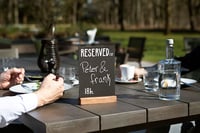 Stolová kriedová tabuľa Europel A5 na výšku, obojstranná, borovicový podstavec, prírodné prevedenie 3