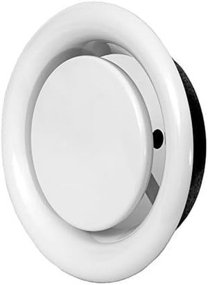 EUROPLAST podesivi ventilacijski ventil za zračni kanal, metalni - bijeli - Ø 80 mm