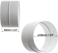 EUROPLAST 100mm ABS Kerek Szellőzőcső Légcsatorna Füstcső PVC 2