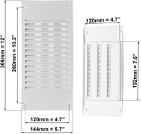 EUROPLAST 140x300mm Szellőzőrács Rovarháló Fehér ABS Végzáró Rács 2