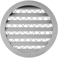EUROPLAST 160 mm 6 hüvelykes ezüstszürke kerek fix légszellőző rács rovarhálóval alumínium lamellás szellőzőrostély MRA160 1