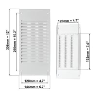 EUROPLAST podesiva ventilacijska rešetka sa zaštitom od insekata, ABS - bijela - 140x300 mm 2