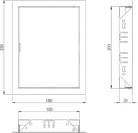 EUROPLAST Fém Inspekciós Ajtó 200x150mm Galvanizált Acél Fehér 2