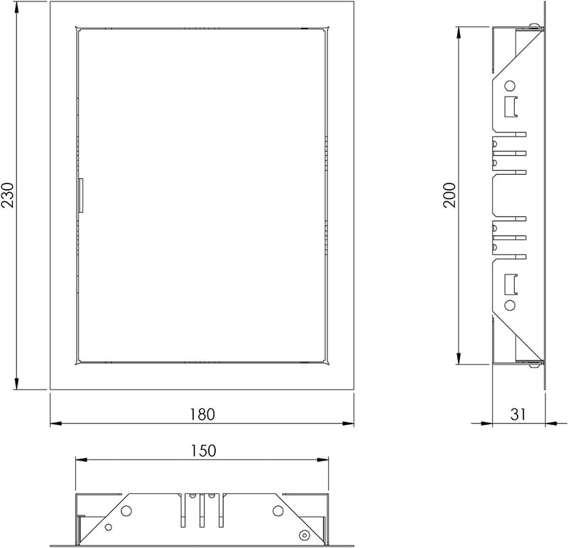 EUROPLAST Fém Inspekciós Ajtó 200x150mm Galvanizált Acél Fehér