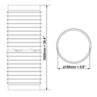 Europlast FV150-1 flexibilné PVC vzduchové potrubie, biele - 150 mm / 1 m 2