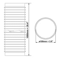 EUROPLAST PVC odvodna cijev za napu, sušilicu rublja, klima uređaj - 100 mm - 1 m - bijela 2