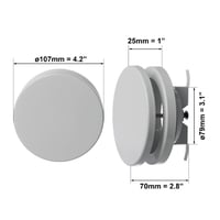 EUROPLAST Vetrací mriežka 80mm Biela Oceľová Stropná Vpustná Klapka Okrúhly Tanierový Ventil s Potrubnou Prípojkou 2