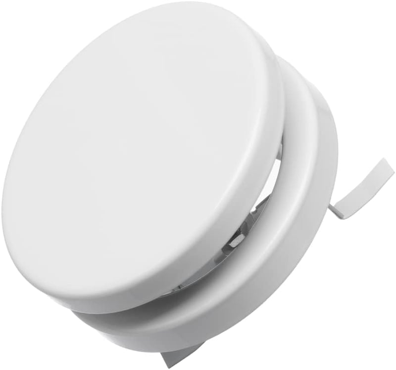 EUROPLAST Szellőzőrács 80mm Fehér Acél Mennyezeti Befúvó Szelep Kerek Tányérszelep Csőcsatlakozással