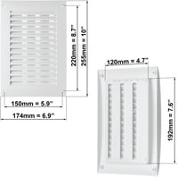 EUROPLAST Szellőzőrács Csúsztatóval 250x170mm Rovarháló Fehér ABS 2