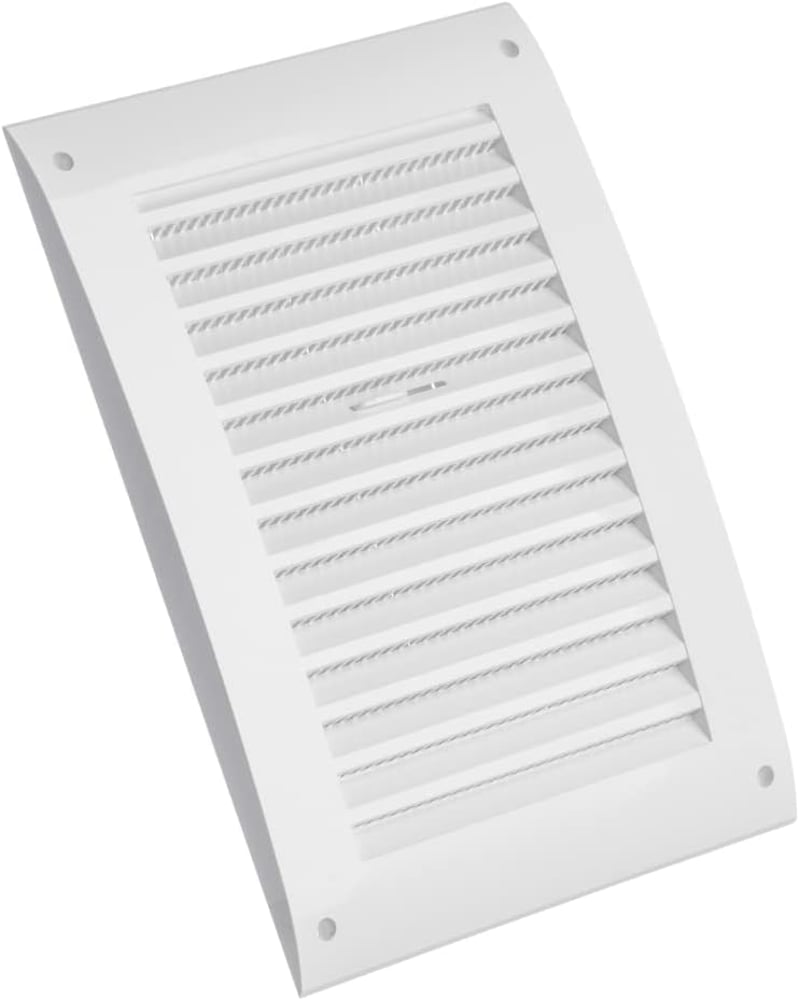 EUROPLAST Szellőzőrács Csúsztatóval 250x170mm Rovarháló Fehér ABS
