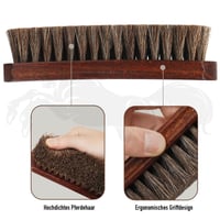Perie de pantofi Euvia 100% din păr de cal, perie profesională premium pentru îngrijirea pielii, cu mâner din lemn curbat, pentru pantofi, cizme și geci din piele, cu păr moale pentru lustruirea pielii 5